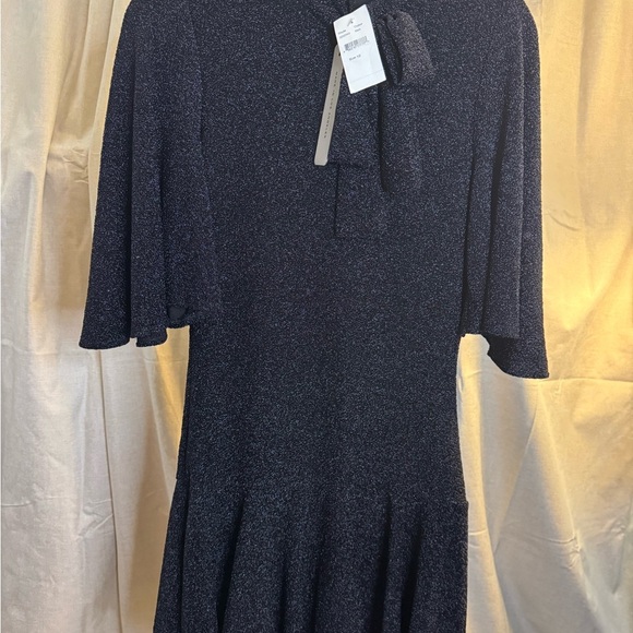 Black Halo 
Coralia Metallic Tie-Neck Mini Dress SZ 10 NWT MSRP $345 SOLD OUT - Picture 4 of 11